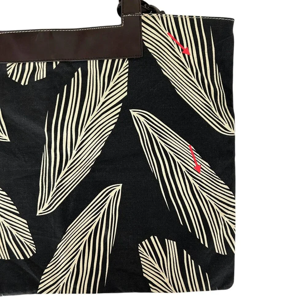 BCBGMaxAzria Palm Leaf Flat Tote Bag NWT